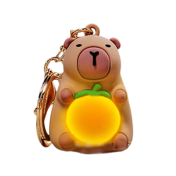 ZYHARUKO Practical Capybara Keychain Charm Portable Orange Light Capybara Keychain Delicate Key Rings Adornment for Key Bag