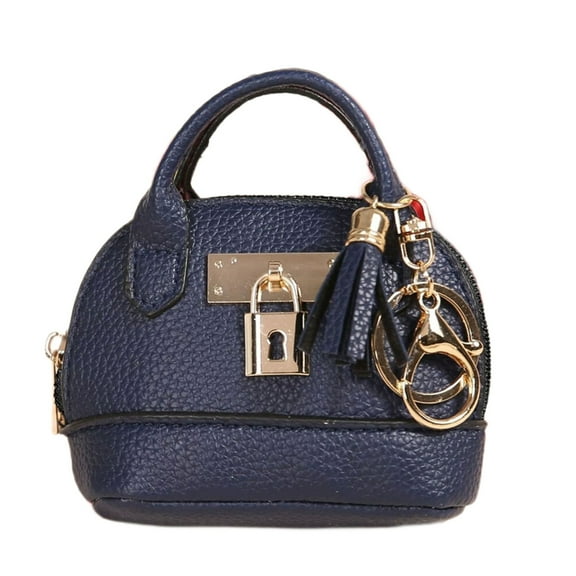 ZYHARUKO Practical Coin Purse Keychain Bag Sturdy PU Leather Organizers for Women Lipsticks Card and Data Cable Storage