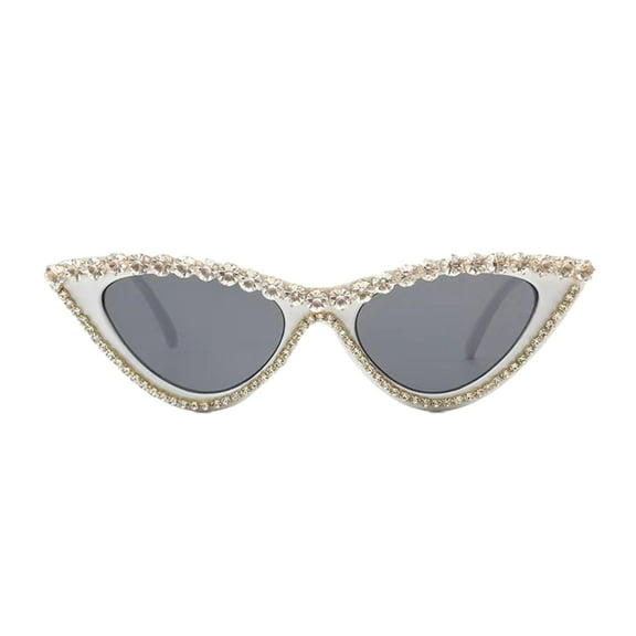 ZYHARUKO Punk Cat Eye Frame Sunglasses Vintage Girls Rhinestone Frame Lens Glasses Teens Hiphop Party Sunglasses for Adult Teens