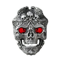 ZYHARUKO Punk Skull Rings Open Rings Eye Catching Finger Rings Skull Adjustable Opening Rings Alloy Material Party Jewelry
