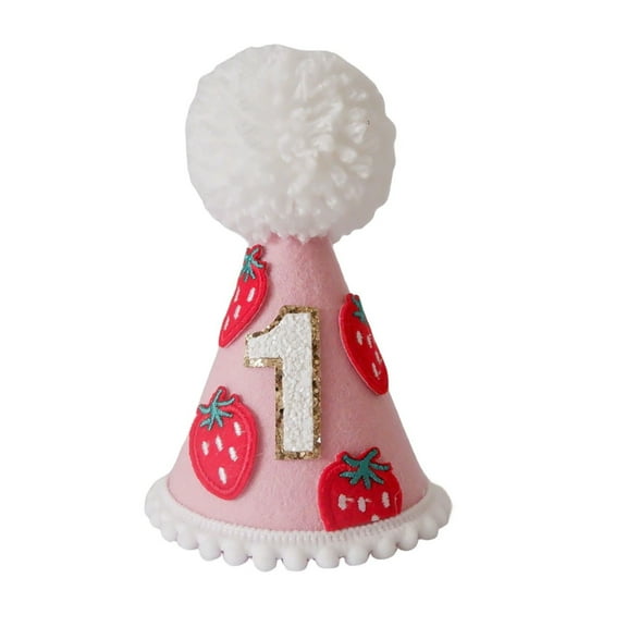 ZYHARUKO Themed First Birthday Party Hat for Baby Girls Boys, Felt Celebration Party Caps for One Year Birth Celebration