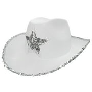 ZYHARUKO Vintage Country Western Pink Cowgirl Hat Giltter Star Patetrn Cowgirl Hat for Party Photo Props Headwaer Gifts
