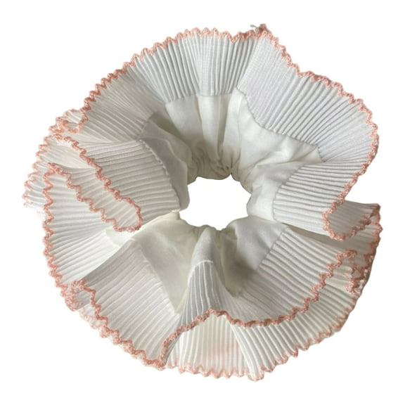 ZYHARUKO Vintage Lace Hair Scrunchies ThickUpdo Oversized Hair Scrunchy Elegant Donuts Hair Rope Scrunchy Women Ponytail Holder