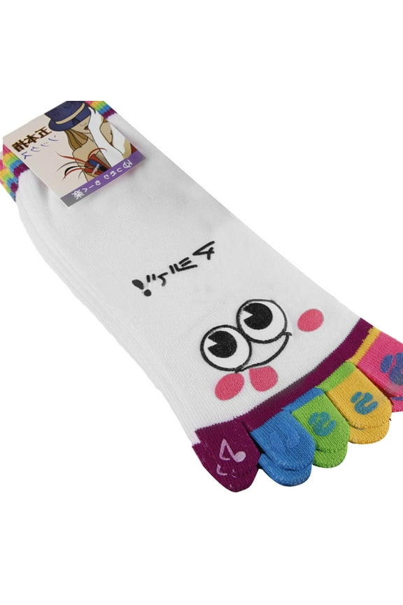 Women Toe Socks Cotton Booties Socks Funny Novelty Crew Five Finger Socks Cute Cartoon Ankle Socks