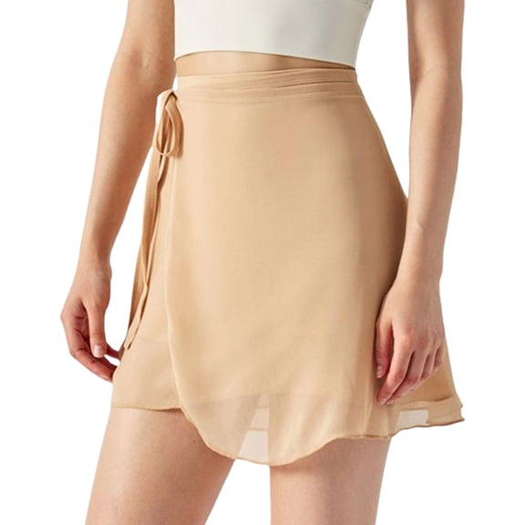 ZYHARUKO Womens Elegant Ballet Skirt Dance Wrap Skirt with Adjustable Waist Ties Solid Color Gymnastic Over Scarf for Leotards