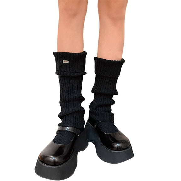 ZYHARUKO Womens Knee High Leg Warmer Socks Knitting Ankle High Bandage Leg Sleeve Boot Long Tube Knitted Leg Sleeve Calf Covers