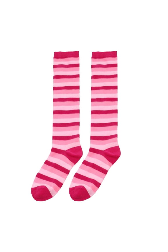 Womens Men Novelty Horizontal Striped Knee High Socks Cosplay Costume Funny Colorful Stockings Long Tube Socks Hosiery