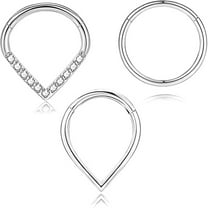 ZYHH 16G Septum Jewelry for Women and Men, Teardrop Septum Ring in Gold and Silver, 316L Surgical Steel Daith Conch Rook Tragus Cartilage Earring, Hypoallergenic Body Piercing Jewelry 8mm 10mm