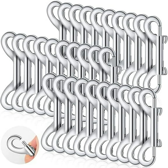 ZYHH 30 Pcs 3.5 inch Double Ended Bolt Snaps Hooks, Zinc Alloy Trigger Chain Metal Clips Key Holder for Dog Leash Collar Pet Sling Feed Buckets, Silver