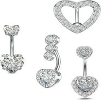 ZYHH Belly Ring for Women, Surgical Steel Gold Clicker Navel Ring, Hypoallergenic Body Jewelry Piercing