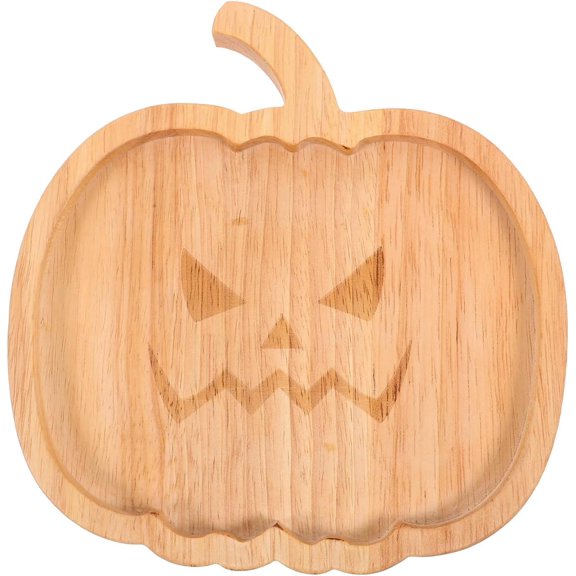 ZYHYPWW Halloween Pumpkin Shaped Serving Tray, Bamboo Decorative Snack Plate for Home Party, Candy & Dessert