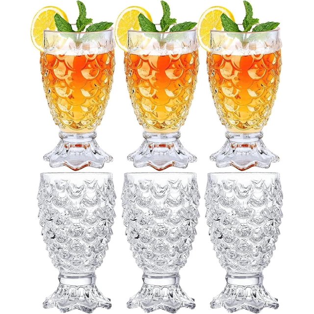 ZYJuice Glasses Set of 6 Iced Tea Beverage Goblet,creative Juice Cup