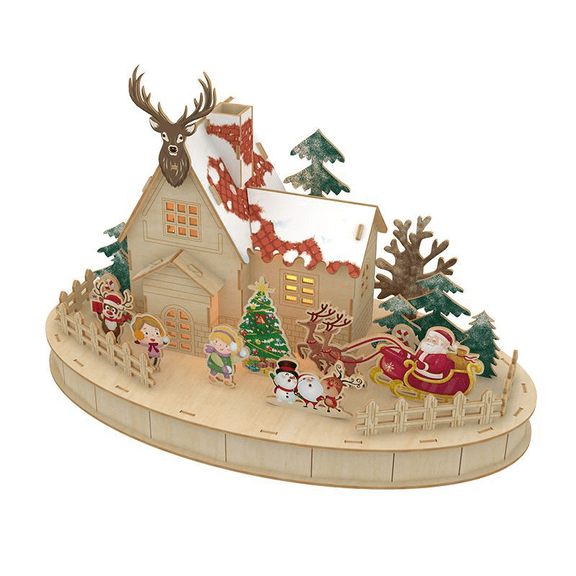 ZYLEGEN Cozy Cottage 3D Wooden Puzzles, DIY LED Model Building Kits as Home Decor Gift Ideas