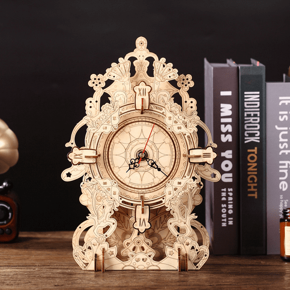 ZYLEGEN Table Clock 3D Wooden Puzzles, DIY Model Building Kits as Home Decor Gift IdeasSZ-2