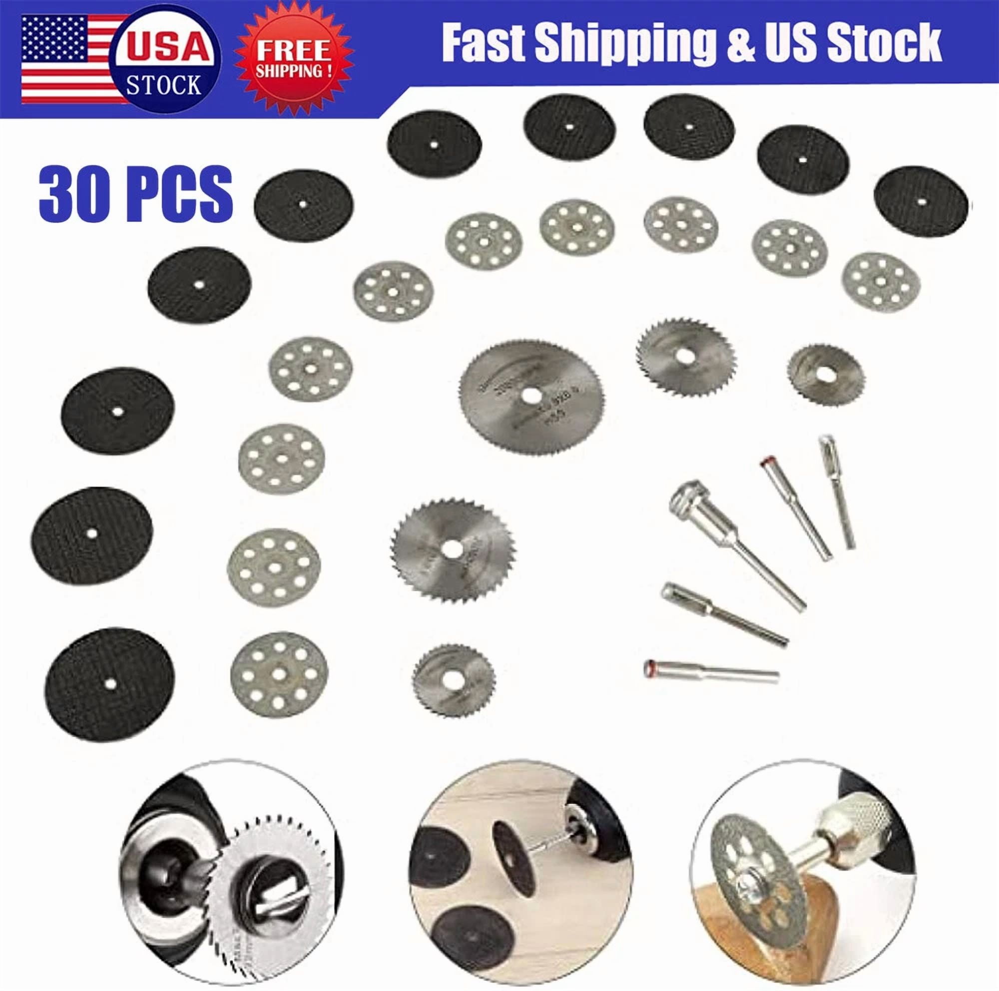 ZYLER- 30Pcs Cutting Wheel Set Drill For Dremel Rotary Tool Accessories W/ 1/8" Mandrel