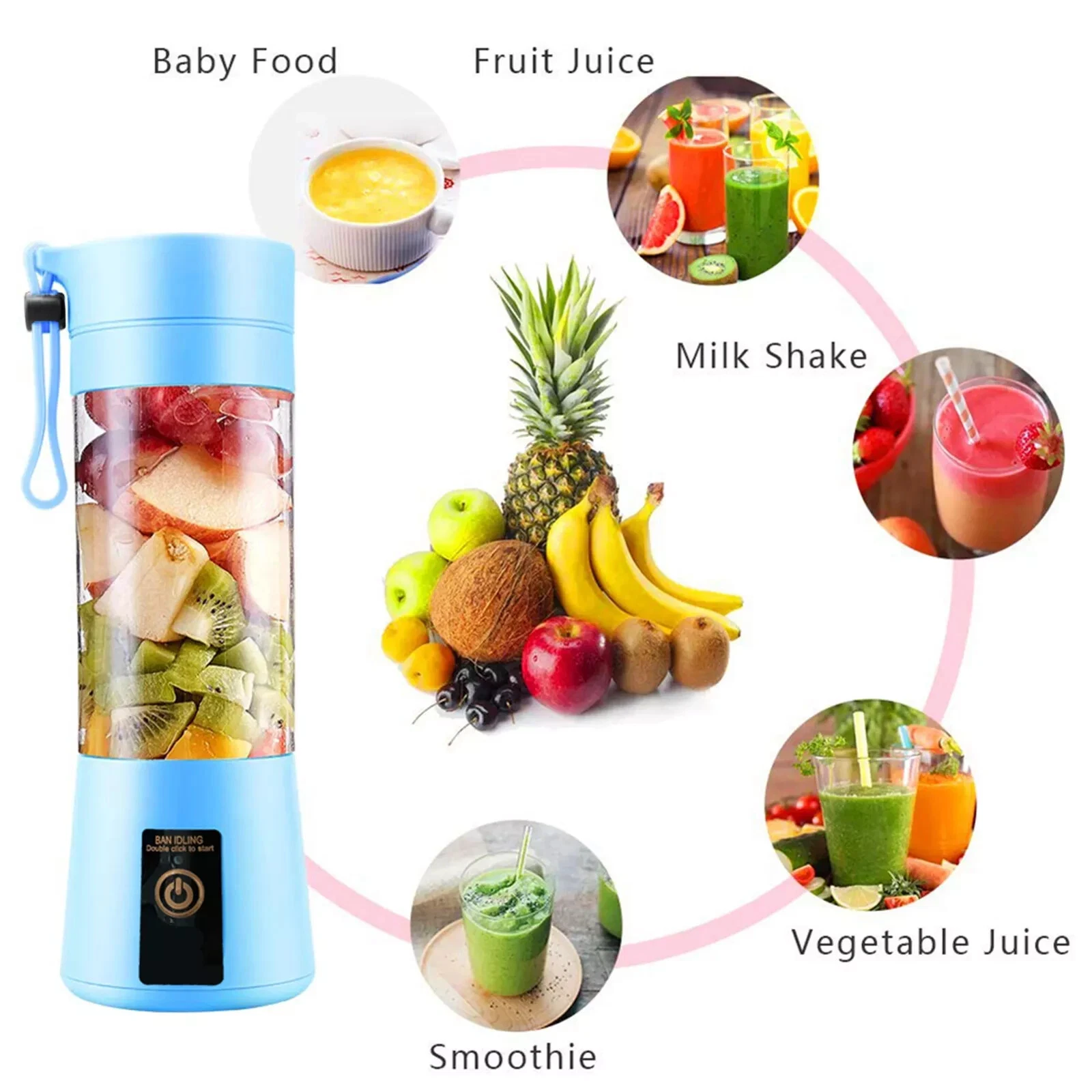 ZYLER- Blender Cup Mini Blender Handheld Personal Size Blender For Kitchen Travel Sport