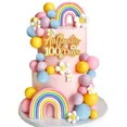 thumbnail image 1 of ZYLER- Colorful Rainbow And Daisy Cake Toppers Set For Birthday And Party Decor, 1 of 6