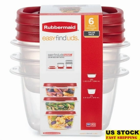 ZYLER- Food Storage Containers 6 Piece Set Bpa Free Stackable Easy Find Lids Durable Us