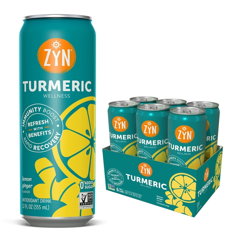 ZYN Turmeric Wellness Drink (6 Pack), Lemon Ginger Flavored