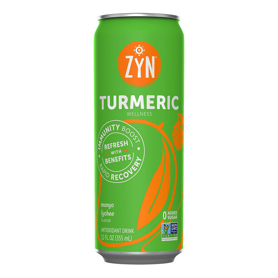 ZYN Immunity & Recovery Turmeric Wellness Drink, Mango Lychee 12 fl oz Shelf Stable Can