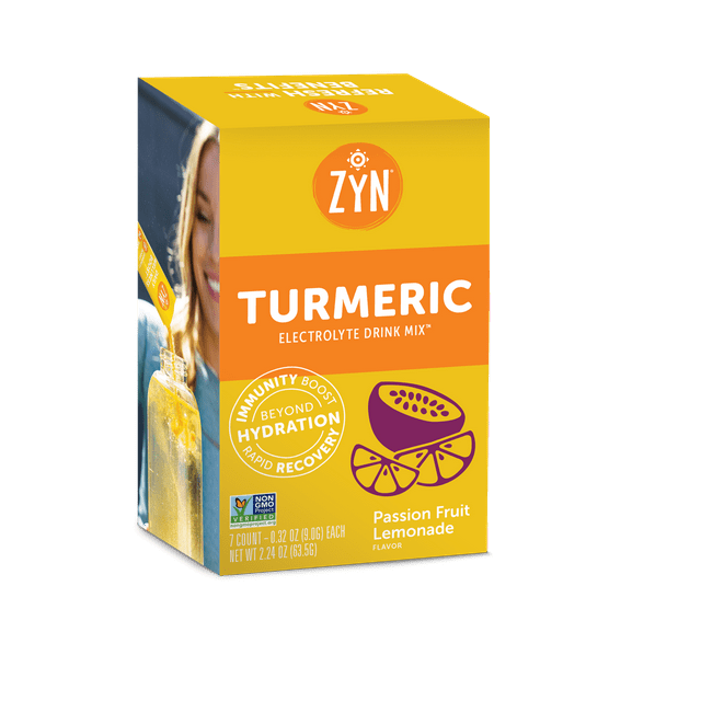 ZYN Turmeric Electrolytes Powder Hydration Packets with Vitamins, Zinc