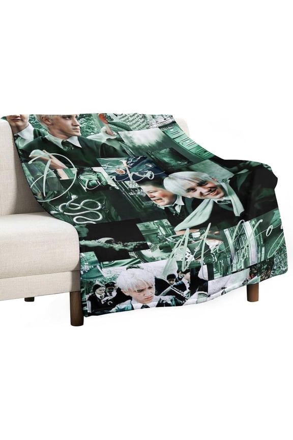 ZYNASE Draco Movie Actor Malfoy Blanket Super Soft Warm Flannel Blanket for Bedroom Living Room Sofa Four Seasons Perfect for Napping Home Decor Bedding Artwork 40""x50"", Style