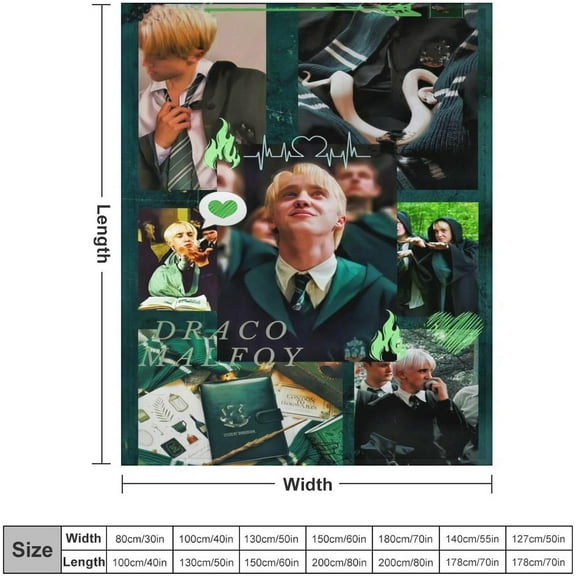 ZYNASE Draco Movie Actor Malfoy Blanket Super Soft Warm Flannel Blanket for Bedroom Living Room Sofa Four Seasons Perfect for Napping Home Decor Bedding Artwork 40""x50"", Style