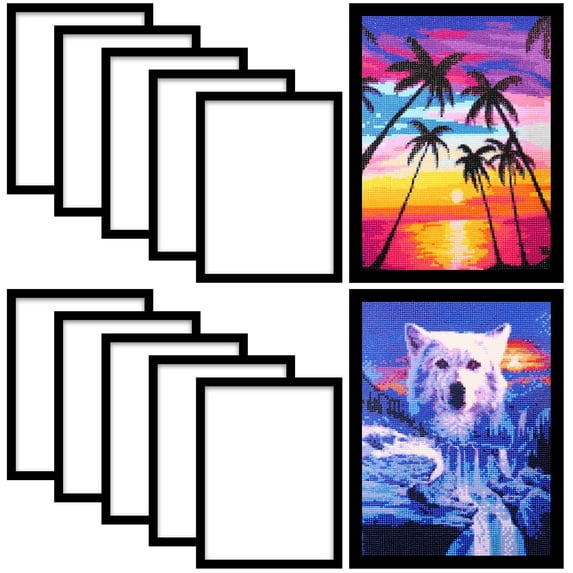 ZYNERY 10Pack Diamond Painting Frames, Diamond Art Frames for 12x16in/30x40cm Diamond Painting Canvas, Diamond Painting Accessories Magnetic Frame for Wall Window Door Home Decor (Inner Size 25x35cm)