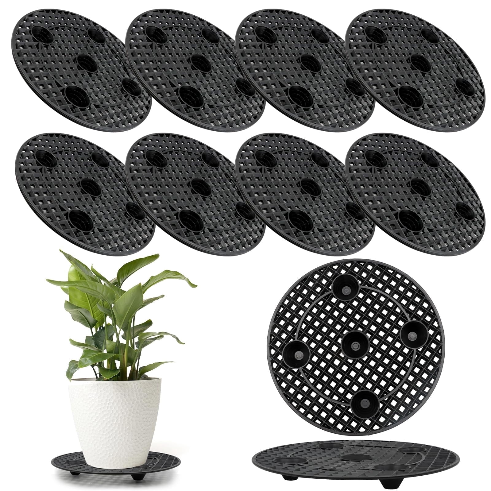 ZYNERY 10pcs Plant Level Pot Elevator, Planter Stands for Outdoor Plants, Flower Plant Pot Saucers for Patio, Plant Trays for Pots, Pot Stand for Plants Indoor,