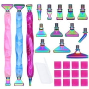 ZYNERY 27 PCS Diamond Painting Pens Kit, 12 PCS Metal Screw Thread Tips Stainless Steel Tips with 12 Clay, Diamond Art Pens 5D Diamond Painting Tools Accessories for DIY Crafts