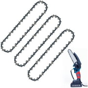 ZYNERY 3 Pcs 6 Inch Chainsaw Chains, Small Chain Saw Chains for Cordless Handheld Mini Chainsaws, Low-Kickback Mini Chainsaw Chain Replacement, Chainsaw Blade for Tree Trimming37 Drive Links