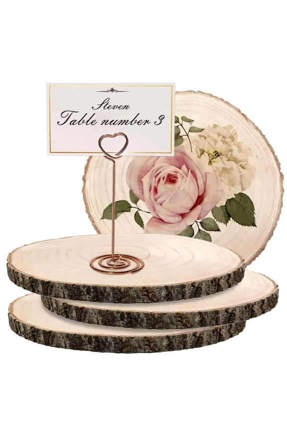 4 PCS Wood Slices, 10-11 inch Wood Slices for Centerpieces Natural Wood Rounds for Crafts, Large Wood Rounds for Wedding, Table Centerpieces, Décor, Crafts, DIY Projects