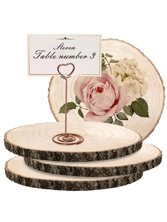 4 PCS Wood Slices, 10-11 inch Wood Slices for Centerpieces Natural Wood Rounds for Crafts, Large Wood Rounds for Wedding, Table Centerpieces, Décor, Crafts, DIY Projects