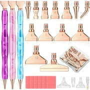 ZYNERY 40 PCS Diamond Art Pens Kit, 13 PCS Stainless Steel Tips for Diamond Painting Accessories with 12 Clay, Diamond Painting Pens 5D Diamond Painting Tools for DIY Craft (Rose Gold)