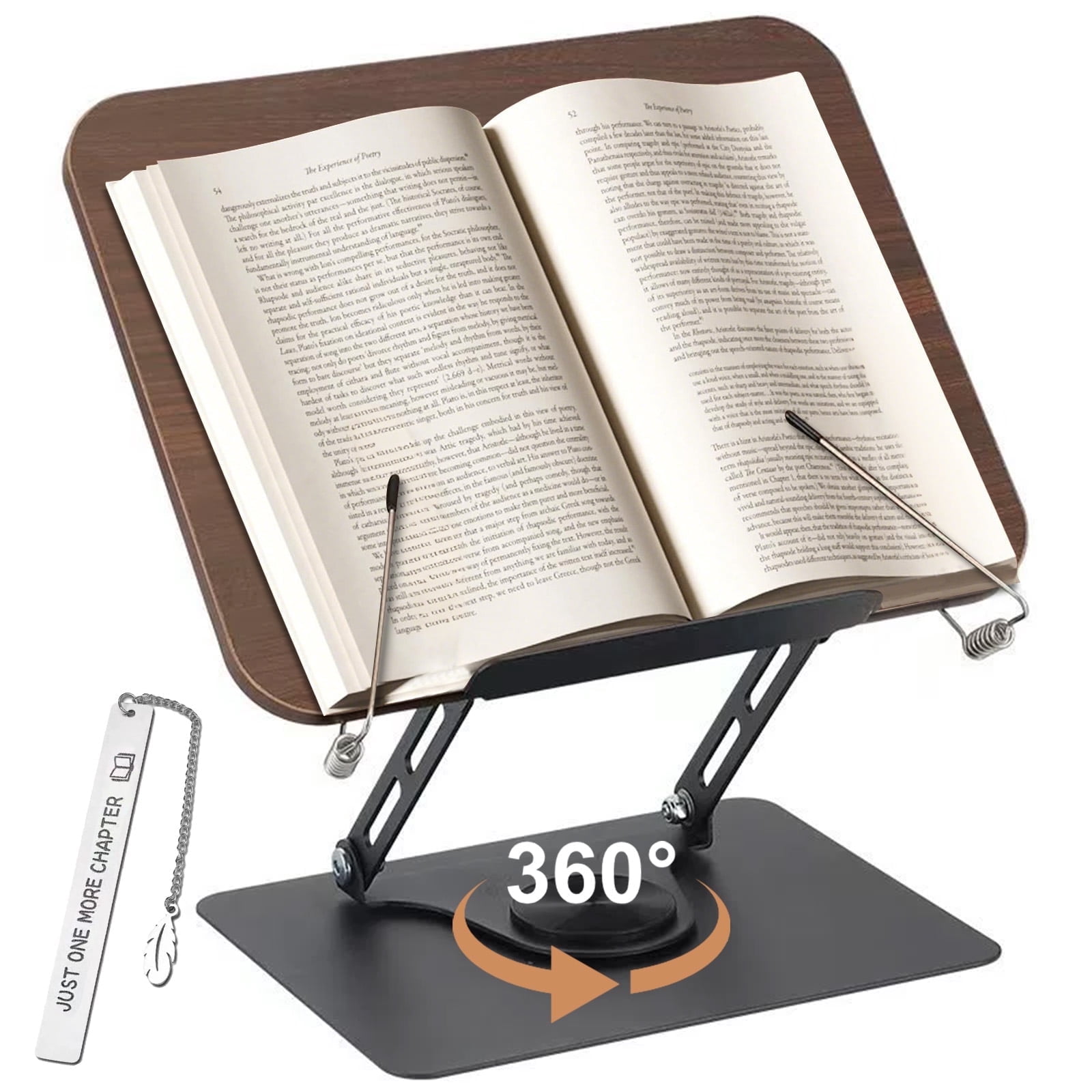 Rotating Bookmarks Rack ZYNERY Book Stand for Reading, Book Holder with Bookmarks, Height ...