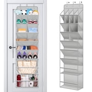 ZYNERY Clear Over the Door Shoe Organizer Large Deep Pockets Hanging Shoe Rack for Closet Fit 20 Pairs Shoe Holder for Sneakers Boots Storage, (Gray 67.7"x16.7"