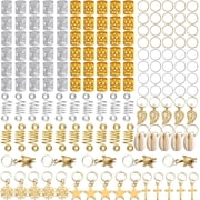 ZYNERY Hair Braid Rings Hair Cuffs Set, 150 Pieces Metal Hair Jewelry Pendant Rings Charm Hair Clip Braiding Circle, Dreadlocks Hair Accessories/Decoration for Woman and Man Gold & Silver