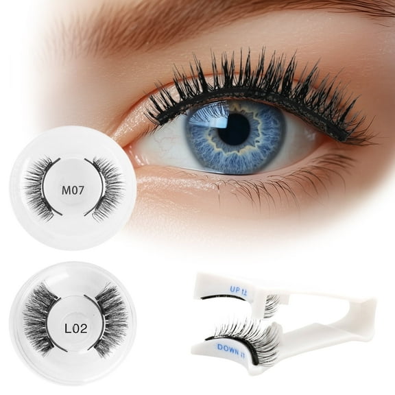 ZYNERY Magnetic Eyelashes Kit - 2 Pairs Natural Look Reusable Magnet Lashes with eyelash curler & 2-Layer Storage Case, No Glue Needed, Easy to Wear/Remove for Daily/Party Use (Fluffy)