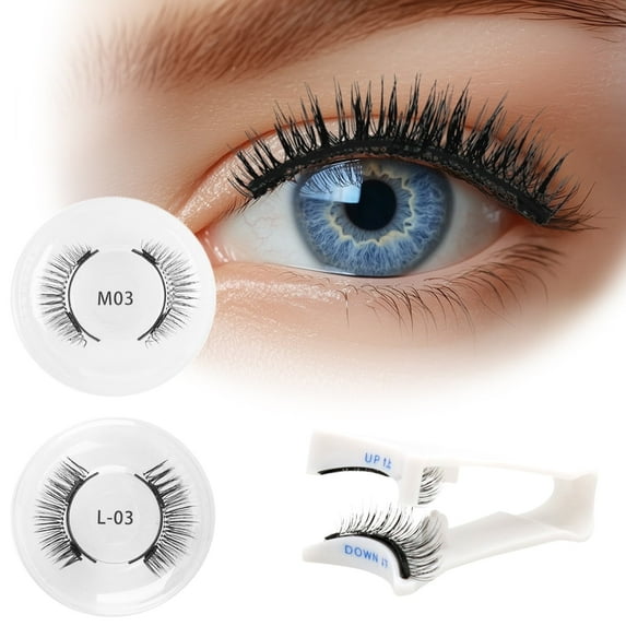 ZYNERY Magnetic Eyelashes Kit - 2 Pairs Reusable Fake Lashes with Applicator & Storage Box, No Glue Needed, Natural Look for Beginners, Easy to Wear and Remove (Natural)