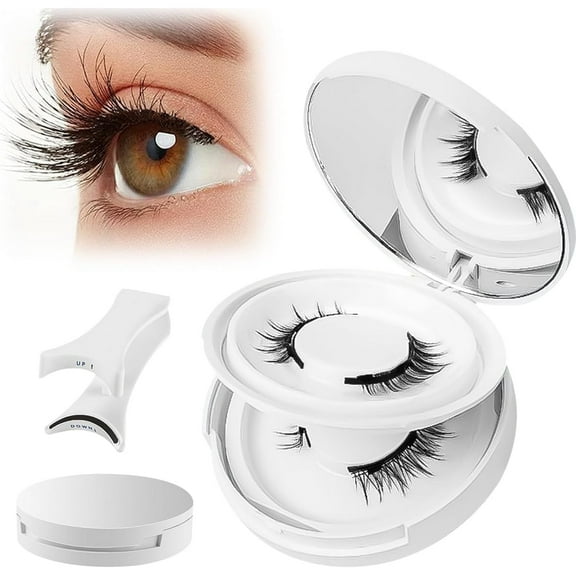 GIRACOA Magnetic-Eyelashes Natural Look, 2 Pairs Reusable Magnetic Lashes Kit with Applicator, No Glue Needed, Natural Magnetic Eyelashes, Easy to Wear and Remove
