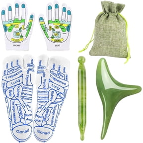 ZYNERY Reflexology Socks with Massage Tool, Pressure Point Massage Tool, Acupressure Socks & Gloves, Reflexology Chart Socks with Trigger Point Massage Tool, Foot Pain Relief (Men's, Green)