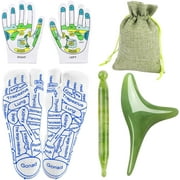 ZYNERY Reflexology Socks with Massage Tool, Pressure Point Massage Tool, Acupressure Socks & Gloves, Reflexology Chart Socks with Trigger Point Massage Tool, Foot Pain Relief Mens, Green