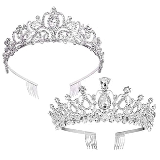 ABOOFAN Baby Girl's 1st Birthday Tiara Headband - Lace Rose Flower Crown For Party & Photo Props