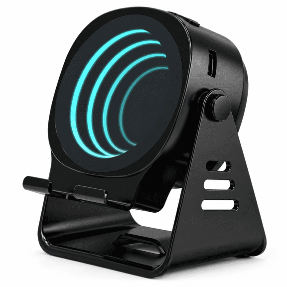 ZYOUFORN 5-in-1 Induction Bluetooth Speaker with Phone Stand, Black