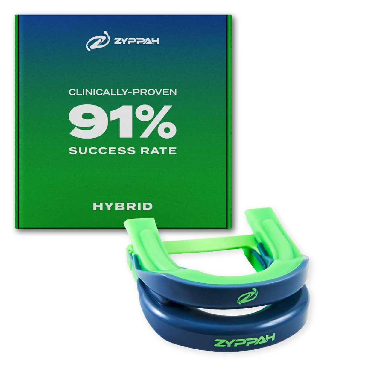 ZYPPAH Anti Snoring Mouth Guard Clinically Proven 91% Effective Snore Stopper with Patented Tongue Stabilization Strap - Custom Fit - FSA/HSA Approved Snoring Solution (Green)