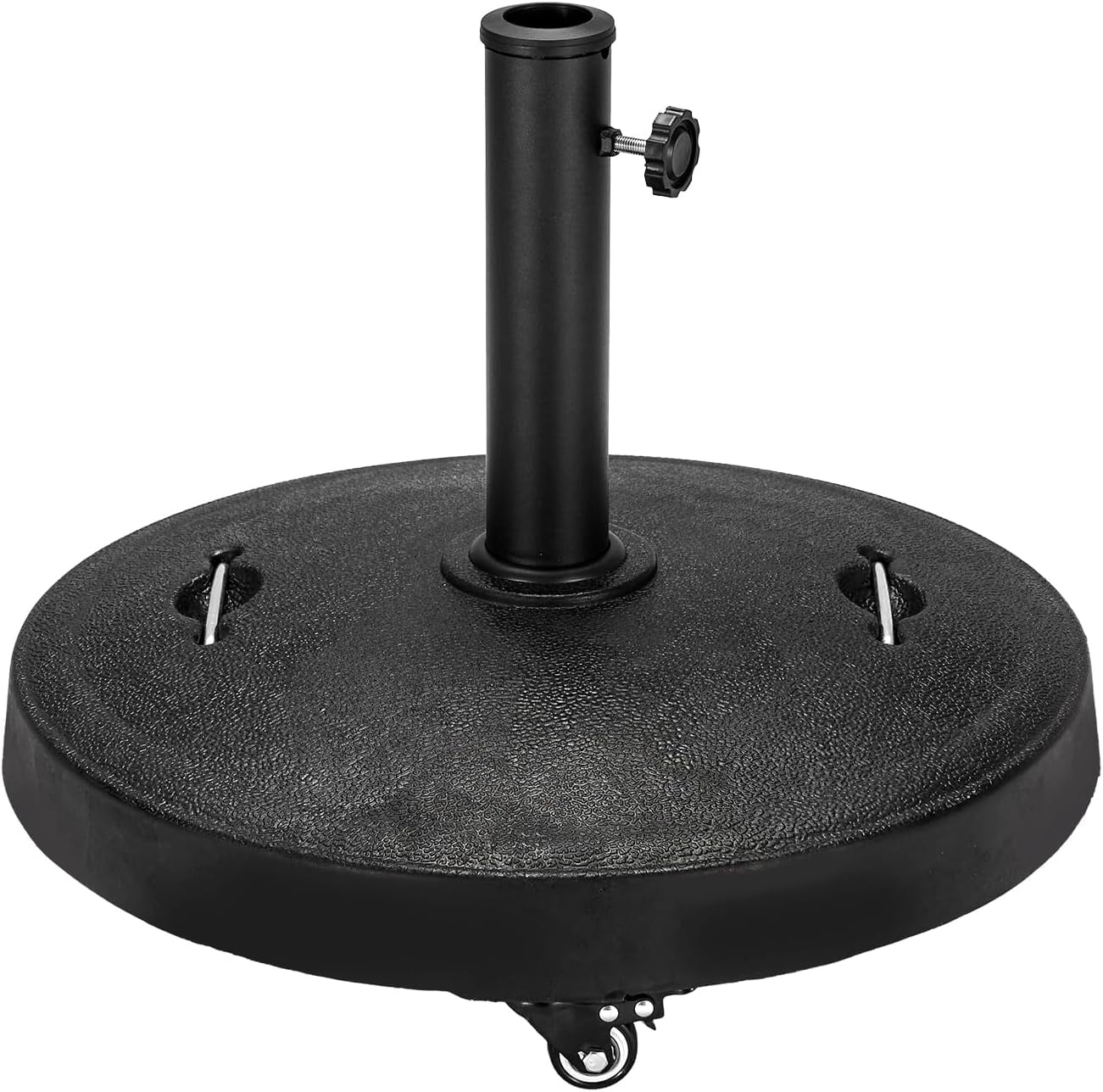 ZYPPP 52LBS Umbrella Base, Umbrella Stand with Brakeable Wheels, Patio Umbrella Base Heavy Duty for Outdoor 1.5''~1.89'' Market Umbrella, Resin Umbrella Holder for Patio Deck Porch Poolside (Grey)