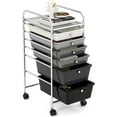 thumbnail image 1 of ZYPPP  6-Drawer Rolling Storage Cart, Multifunctional Art Craft Organizer Cart, Mobile Utility Storage Cart with Removable Drawers & Lockable Wheels, Craft Cart for Home Office.-Gradient Grey, 1 of 10