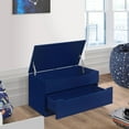 thumbnail image 1 of ZYPPP Chelsea Storage Bench with Drawer - Wooden Box Chest Organizer for Bedroom, Entryway, Living Room (Blue), 1 of 7
