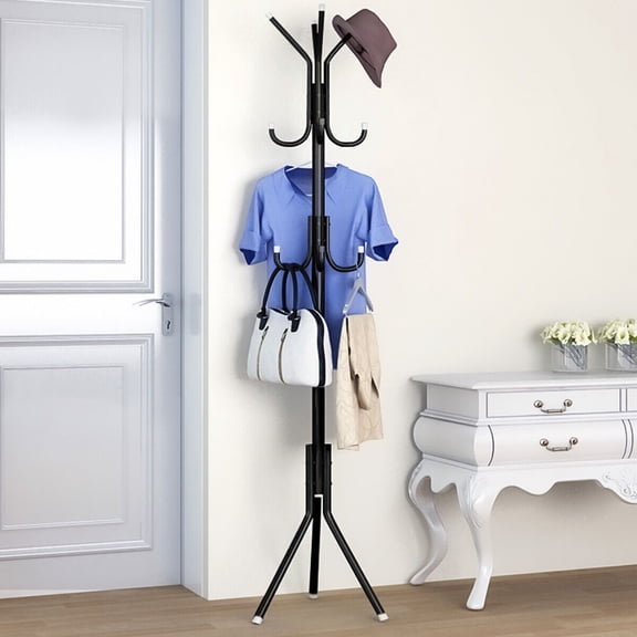 ZYPPP Multi-Functional Coat Rack with 12 Hooks - Tree-Shaped Clothes Hanger Stand for Hats, Bags, Umbrellas & Scarves, All-in-One Entryway Organizer for Home, Office & Hallway