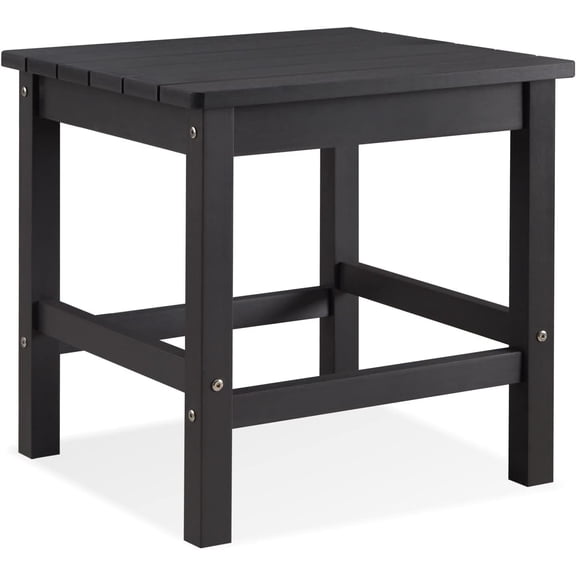 ZYPPP Oversized Outdoor Side Table, 19.68" Poly Lumber Adirondack Side Table, Weather Resistant Patio Side Table for Poolside, Garden (Black)